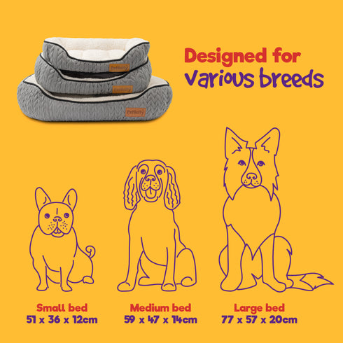 Dog Calming Sleeping Bed Warm Plush Cushion - Medium